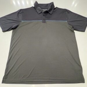 Pebble Beach Charcoal and Black Striped Polo Shirt